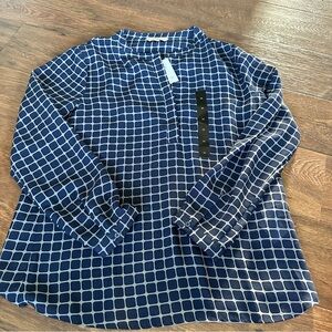 NWT Women’s Banana Republic Long-Sleeve Blouse // Blue & Cream